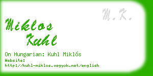 miklos kuhl business card