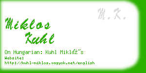 miklos kuhl business card
